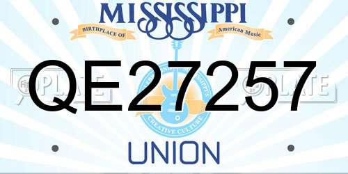 QE27257 Mississippi License Plate