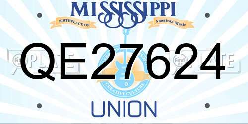 QE27624 Mississippi License Plate