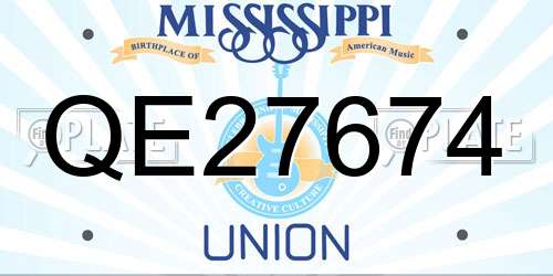 QE27674 Mississippi License Plate