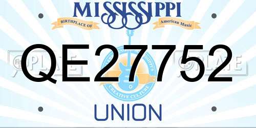 QE27752 Mississippi License Plate