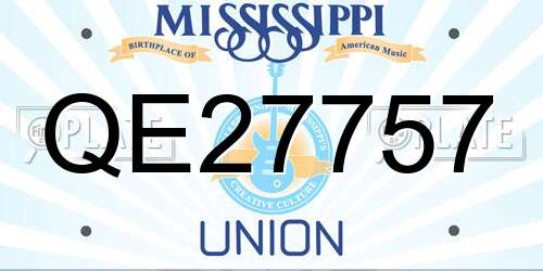 QE27757 Mississippi License Plate