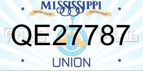 QE27787 Mississippi License Plate