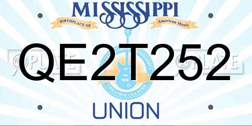 QE2T252 Mississippi License Plate