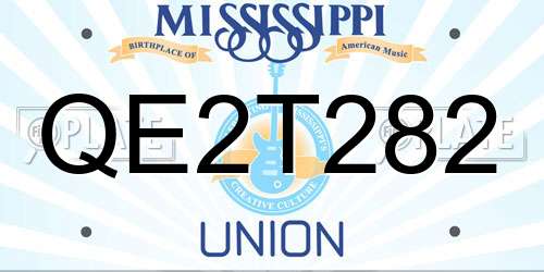 QE2T282 Mississippi License Plate