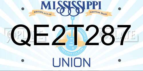 QE2T287 Mississippi License Plate