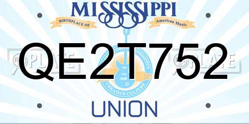 QE2T752 Mississippi License Plate