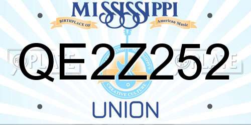 QE2Z252 Mississippi License Plate