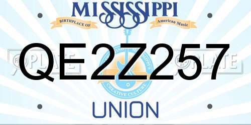 QE2Z257 Mississippi License Plate