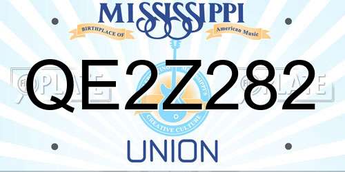 QE2Z282 Mississippi License Plate