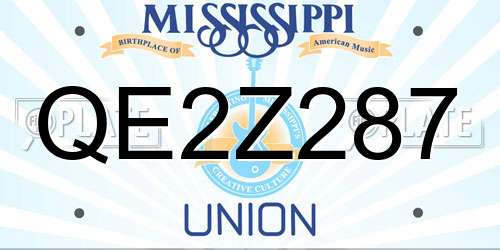 QE2Z287 Mississippi License Plate