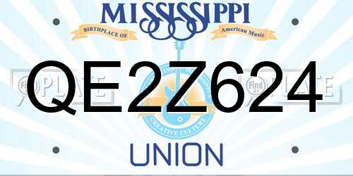 QE2Z624 Mississippi License Plate