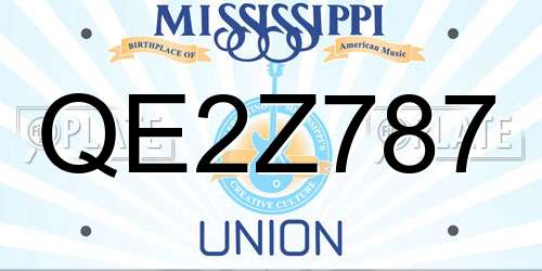 QE2Z787 Mississippi License Plate