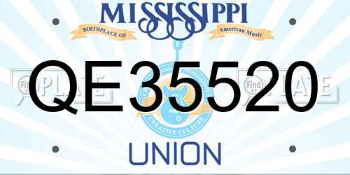 QE35520 Mississippi License Plate