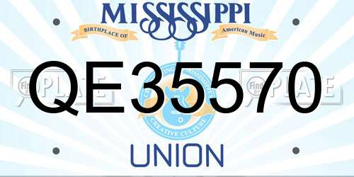 QE35570 Mississippi License Plate