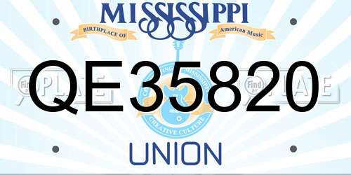 QE35820 Mississippi License Plate