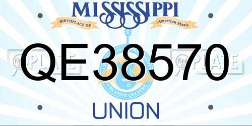 QE38570 Mississippi License Plate