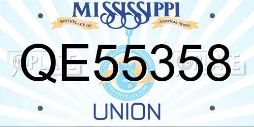 QE55358 Mississippi License Plate