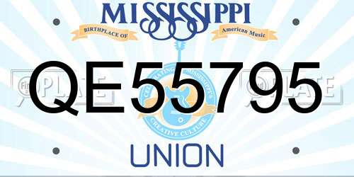 QE55795 Mississippi License Plate