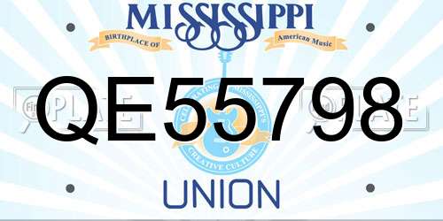 QE55798 Mississippi License Plate