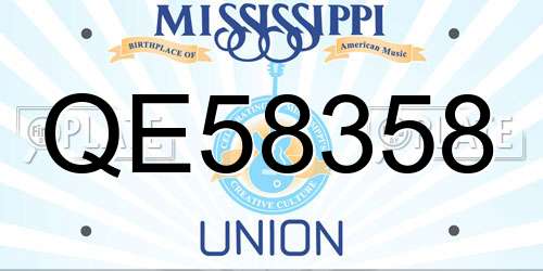 QE58358 Mississippi License Plate