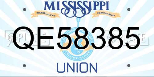 QE58385 Mississippi License Plate