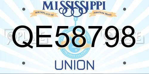 QE58798 Mississippi License Plate