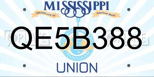 QE5B388 Mississippi License Plate
