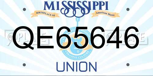 QE65646 Mississippi License Plate