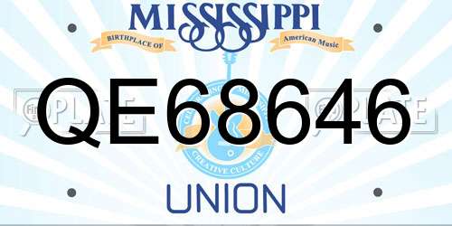 QE68646 Mississippi License Plate
