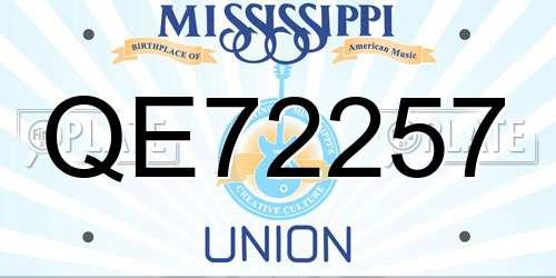 QE72257 Mississippi License Plate