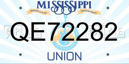QE72282 Mississippi License Plate