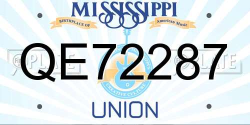 QE72287 Mississippi License Plate