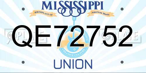 QE72752 Mississippi License Plate
