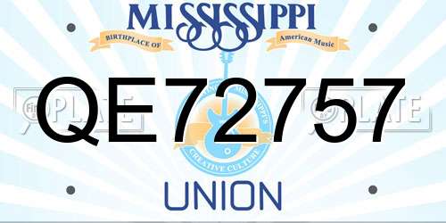 QE72757 Mississippi License Plate