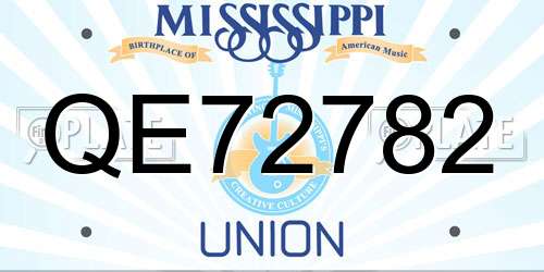 QE72782 Mississippi License Plate