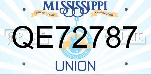 QE72787 Mississippi License Plate