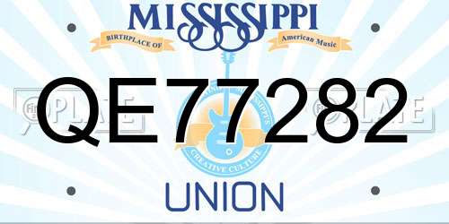 QE77282 Mississippi License Plate