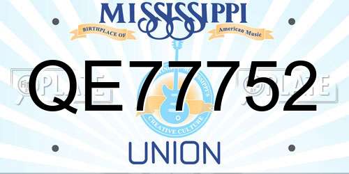 QE77752 Mississippi License Plate