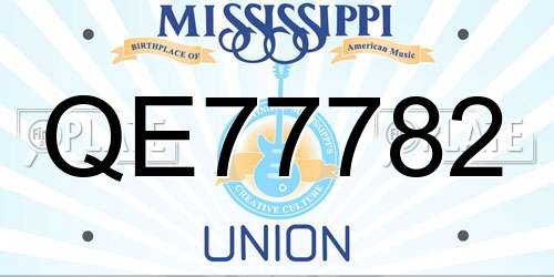 QE77782 Mississippi License Plate