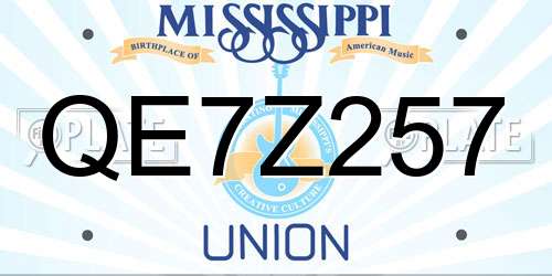 QE7Z257 Mississippi License Plate