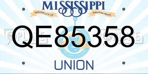 QE85358 Mississippi License Plate