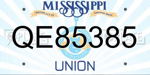 QE85385 Mississippi License Plate