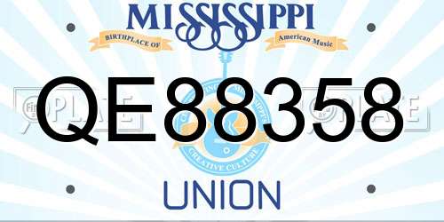 QE88358 Mississippi License Plate
