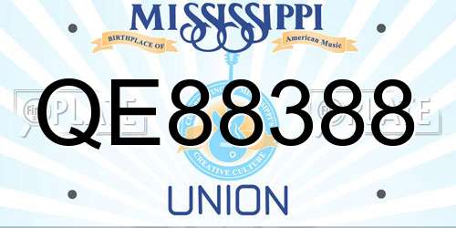 QE88388 Mississippi License Plate