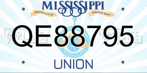 QE88795 Mississippi License Plate