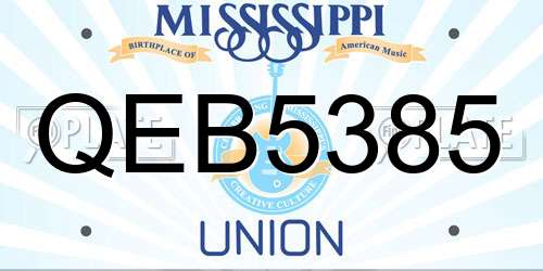 QEB5385 Mississippi License Plate