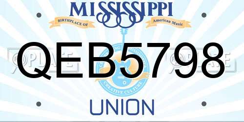 QEB5798 Mississippi License Plate