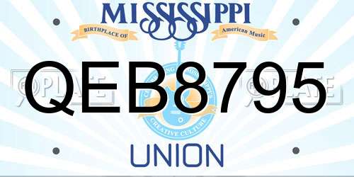 QEB8795 Mississippi License Plate