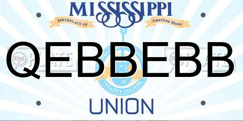 QEBBEBB Mississippi License Plate