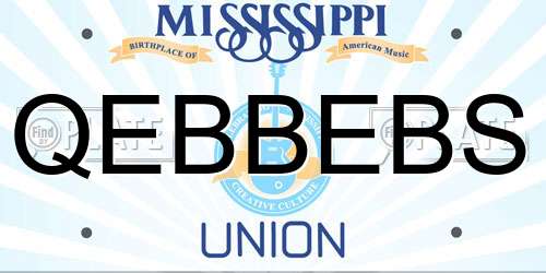 QEBBEBS Mississippi License Plate